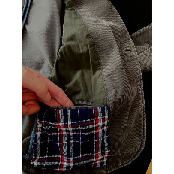 ~ Crewcuts Boys' 3 yrs Corduroy Ludlow Blazer Gray Grey Soft Pockets Warm Boy's - Picture 4 of 16